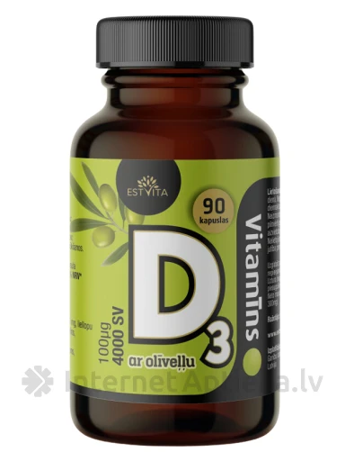 Vitamīns D3 4000 SV, 90 kapsulas | internetaptieka.lv