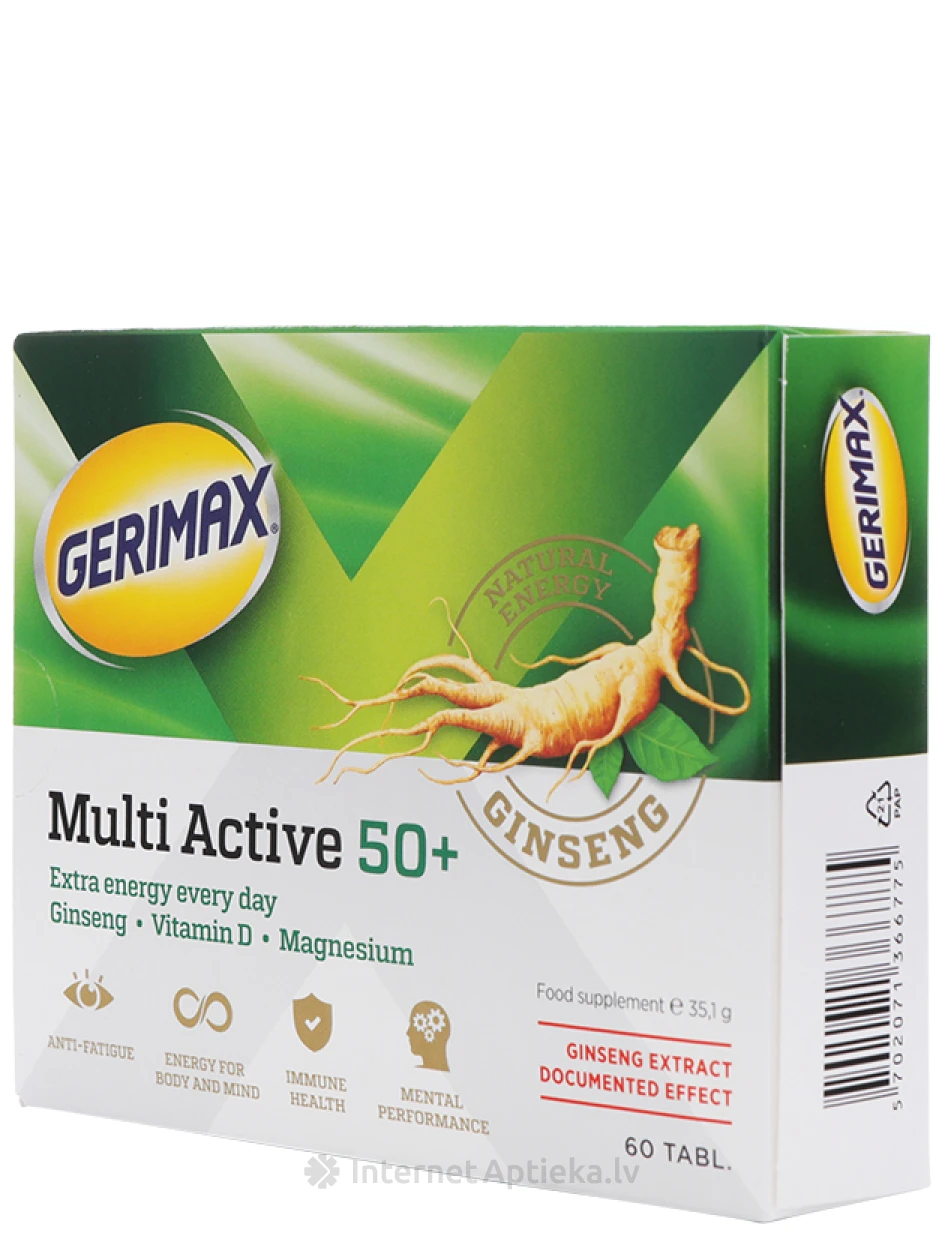 Gerimax Multi Active 50+, 60 tabletes | internetaptieka.lv