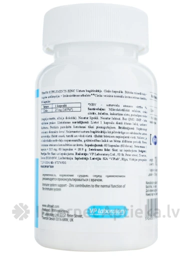 ULTRAVIT Zinc, 60 kapsulas | internetaptieka.lv