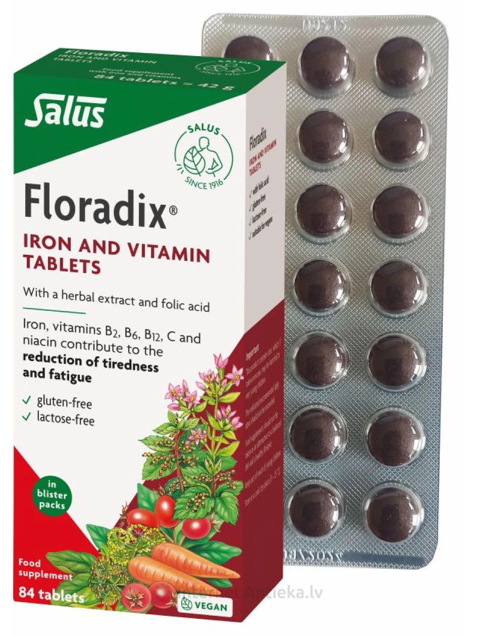 Floradix dzelzs, 84 tabletes | internetaptieka.lv
