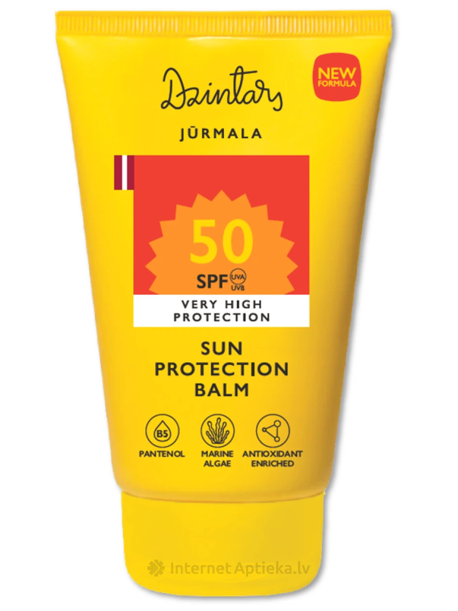 Dzintars Sauļošanās aizsargbalzams Jūrmala SPF50 UVA+UVB, 100 ml | internetaptieka.lv