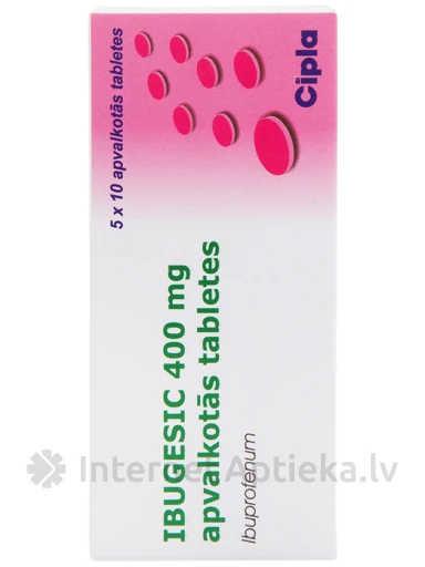 Ibugesic 400 mg, 50 apvalkotās tabletes | internetaptieka.lv