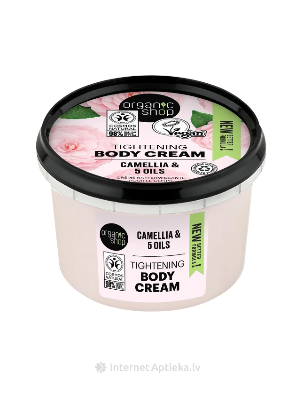 ORGANIC SHOP Stiprinantis kūno kremas Kamelija, 250 ml | internetaptieka.lv