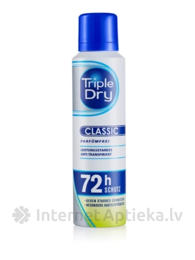 TRIPLE DRY aerosols antiperspirants bez smaržas, 150 ml | internetaptieka.lv