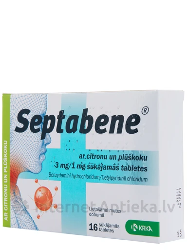Septabene sūkājamās tabletes (citrons, plūškoks), 16 gab | internetaptieka.lv