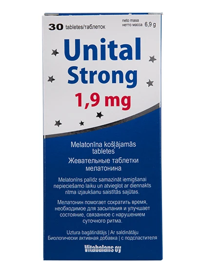 Unital Melatonīns Strong 1.9 mg, 30 tabletes