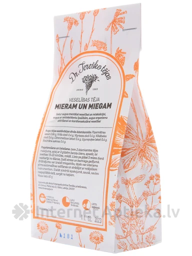 Dr.Tereško tēja Mieram un miegam, 60 g | internetaptieka.lv