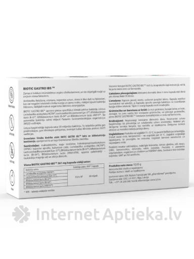 LYL BIOTIC GASTRO IBS probiootikumid, 30 kapslit | internetaptieka.lv