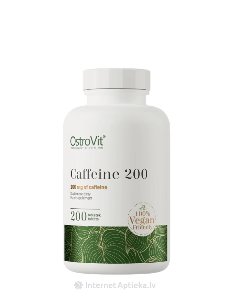 OstroVit Caffeine 200 mg VEGE tabletes, 200 gb. | internetaptieka.lv