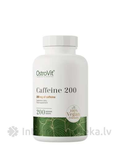 OstroVit Caffeine 200 mg VEGE tabletes, 200 gb. | internetaptieka.lv