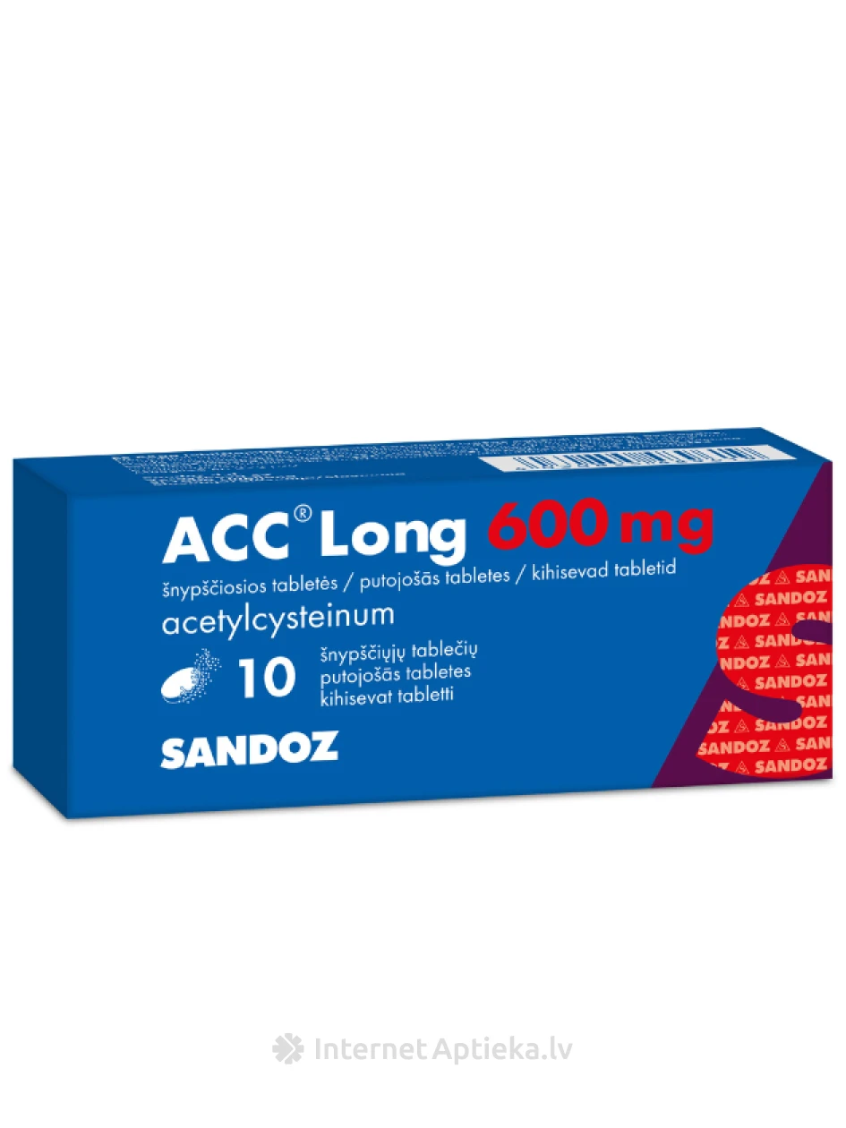 ACC Long 600 Sandoz, 10 шипучих таблеток | internetaptieka.lv
