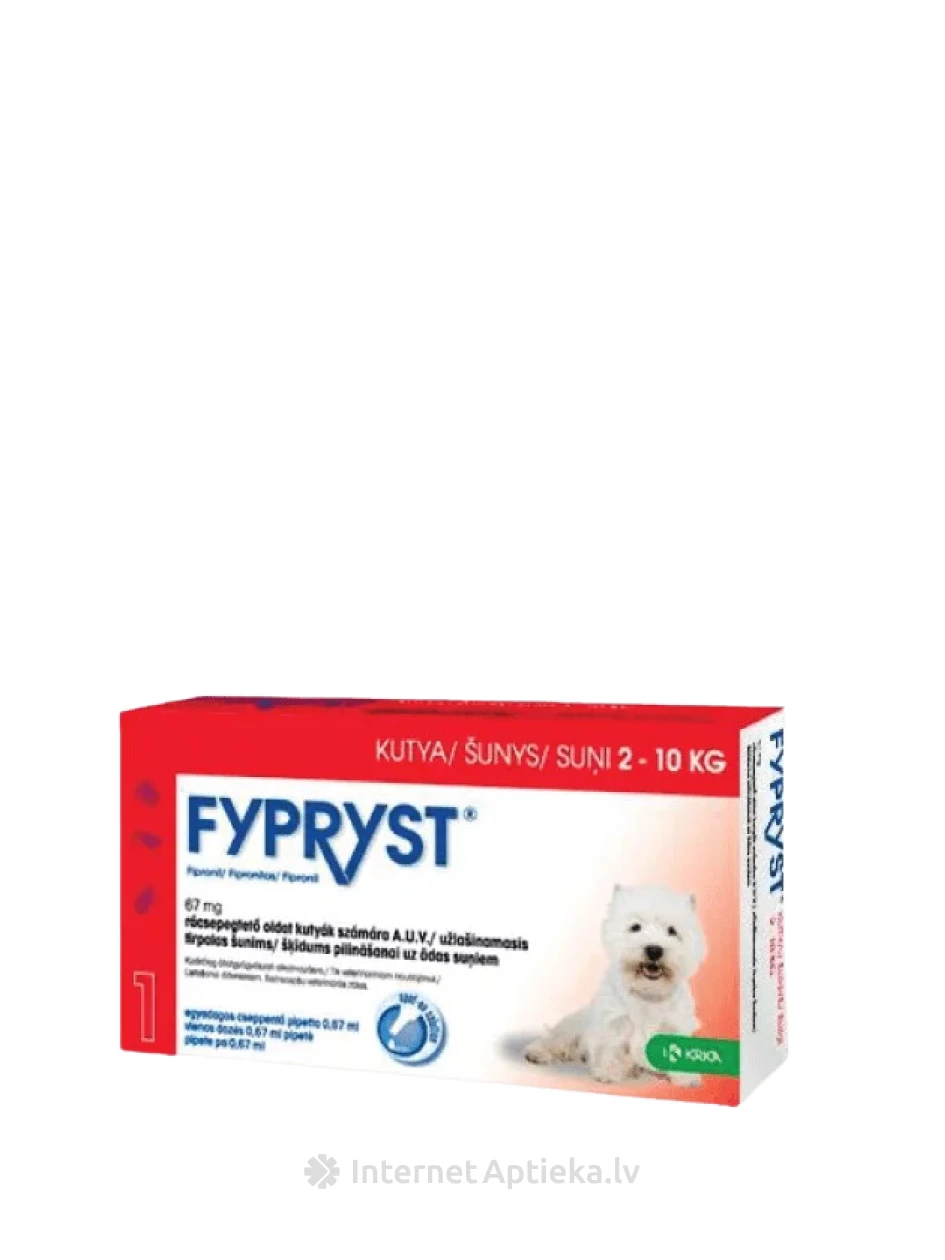 Fypryst 67мг раствор для собак весом 2-10 кг, 1 шт. | internetaptieka.lv
