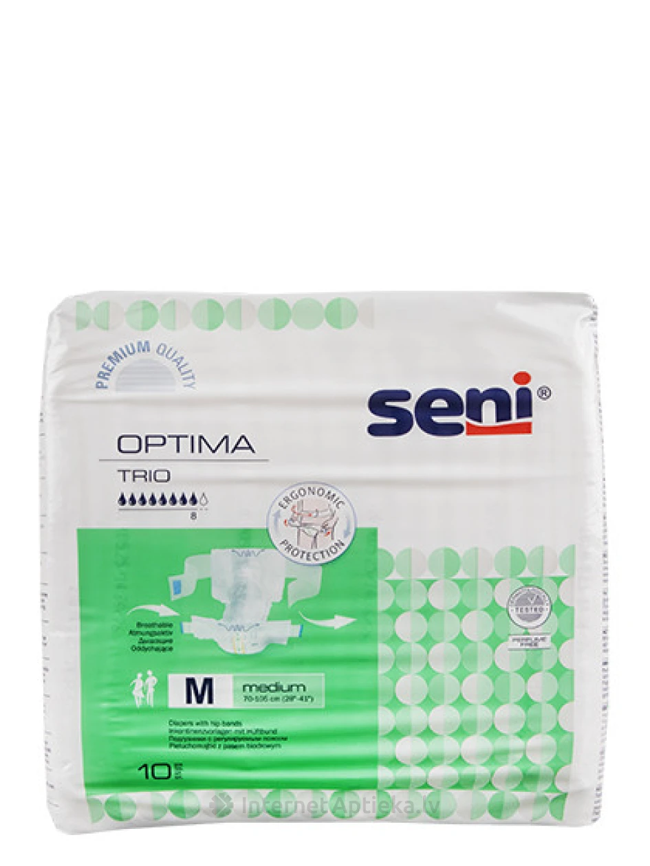 Seni Optima Trio M подгузники для взрослых, 10 шт. | internetaptieka.lv