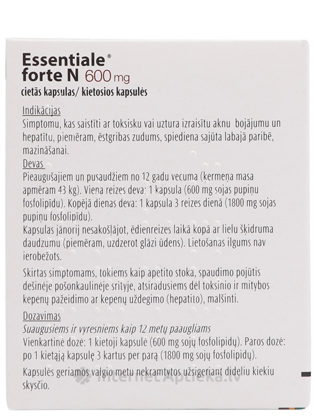 Essentiale Forte N 600 mg, 30 kapsulas - InternetAptieka.lv