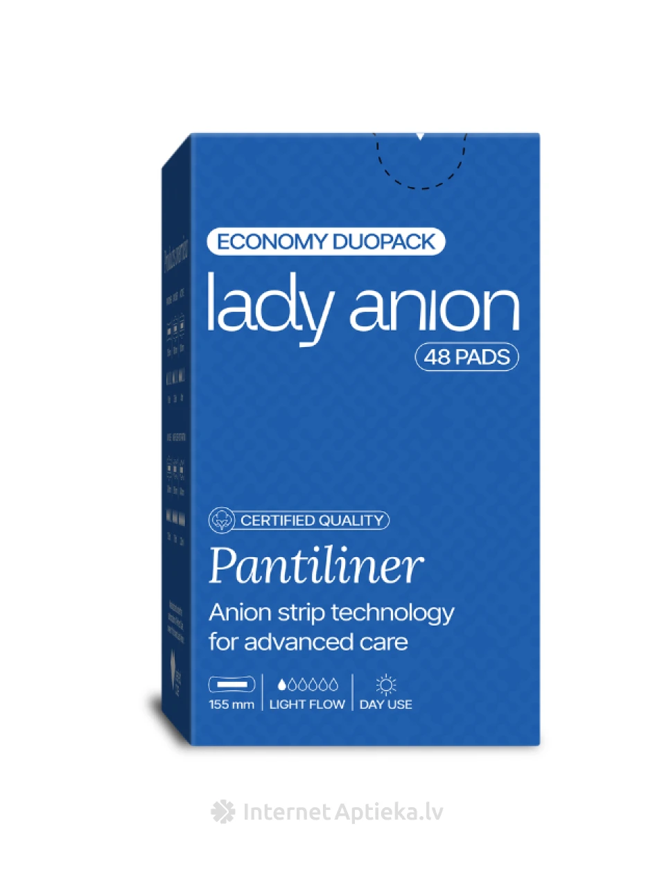 Lady ANION įklotai kasdieniam naudojimui, 48 vnt. | internetaptieka.lv