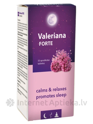 Valeriana FORTE 200 mg, 50 kaetud tabletti | internetaptieka.lv