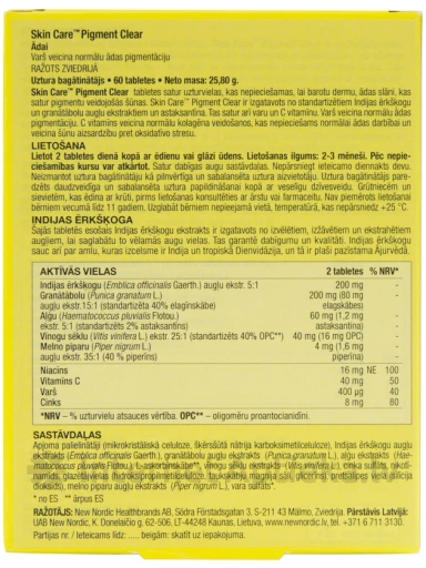 New Nordic Skin care Pigment clear, 60 tabletti | internetaptieka.lv