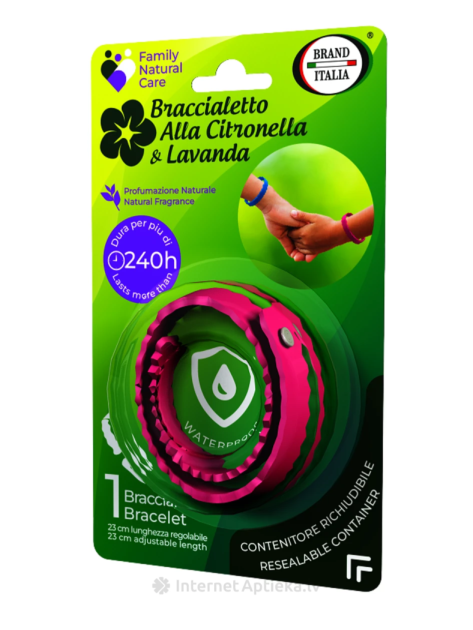 BRAND ITALIA браслет от комаров Citronella & Lavanda, 1 шт. | internetaptieka.lv