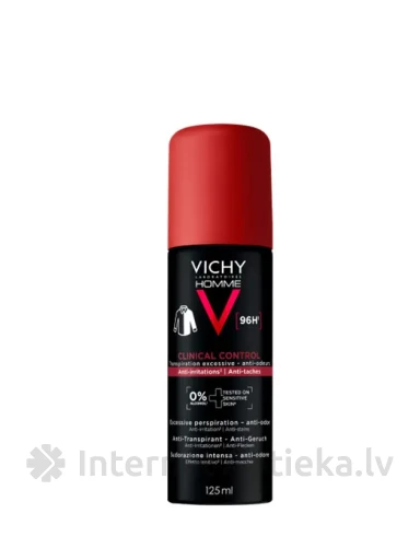 VICHY Homme Clinical Control 96H higieenilised deodorandid, 125 ml | internetaptieka.lv