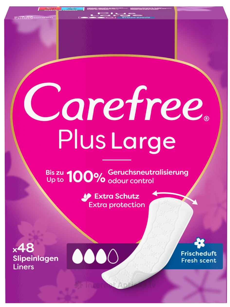 CAREFREE Plus Large Fresh Ikdienas ieliktnīši, 48 gb. | internetaptieka.lv