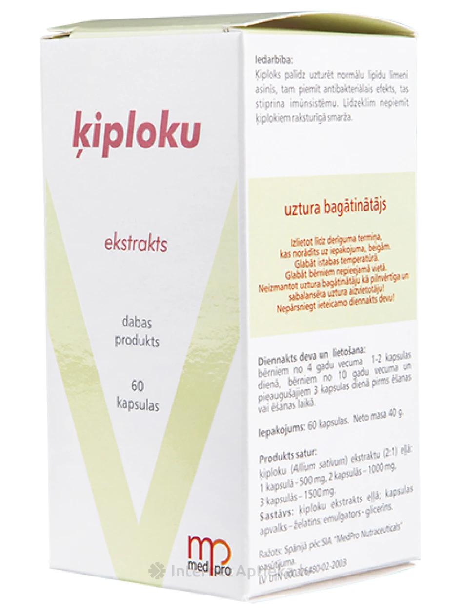 Medpro Ķiploku ekstrakts, 60 kapsulas | internetaptieka.lv