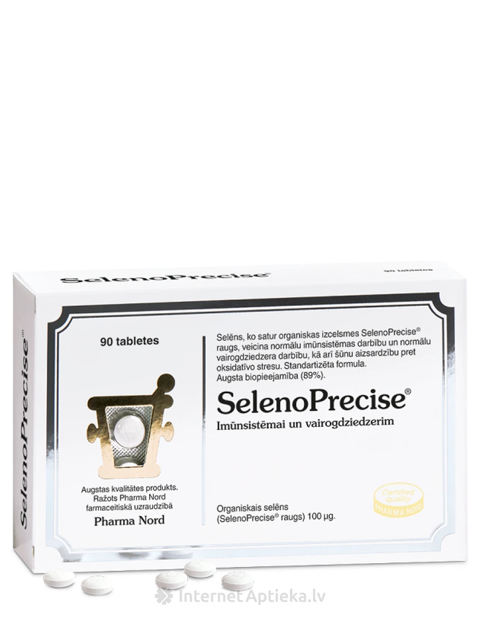 Pharma Nord SelenoPrecise 100 mcg таблетки, 90 шт. | internetaptieka.lv