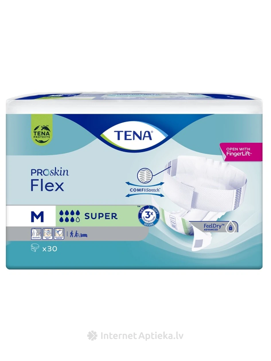 Tena Flex Super M ar jostu stiprināmas augstākās uzsūktspējas biksītes, 30 gb. | internetaptieka.lv