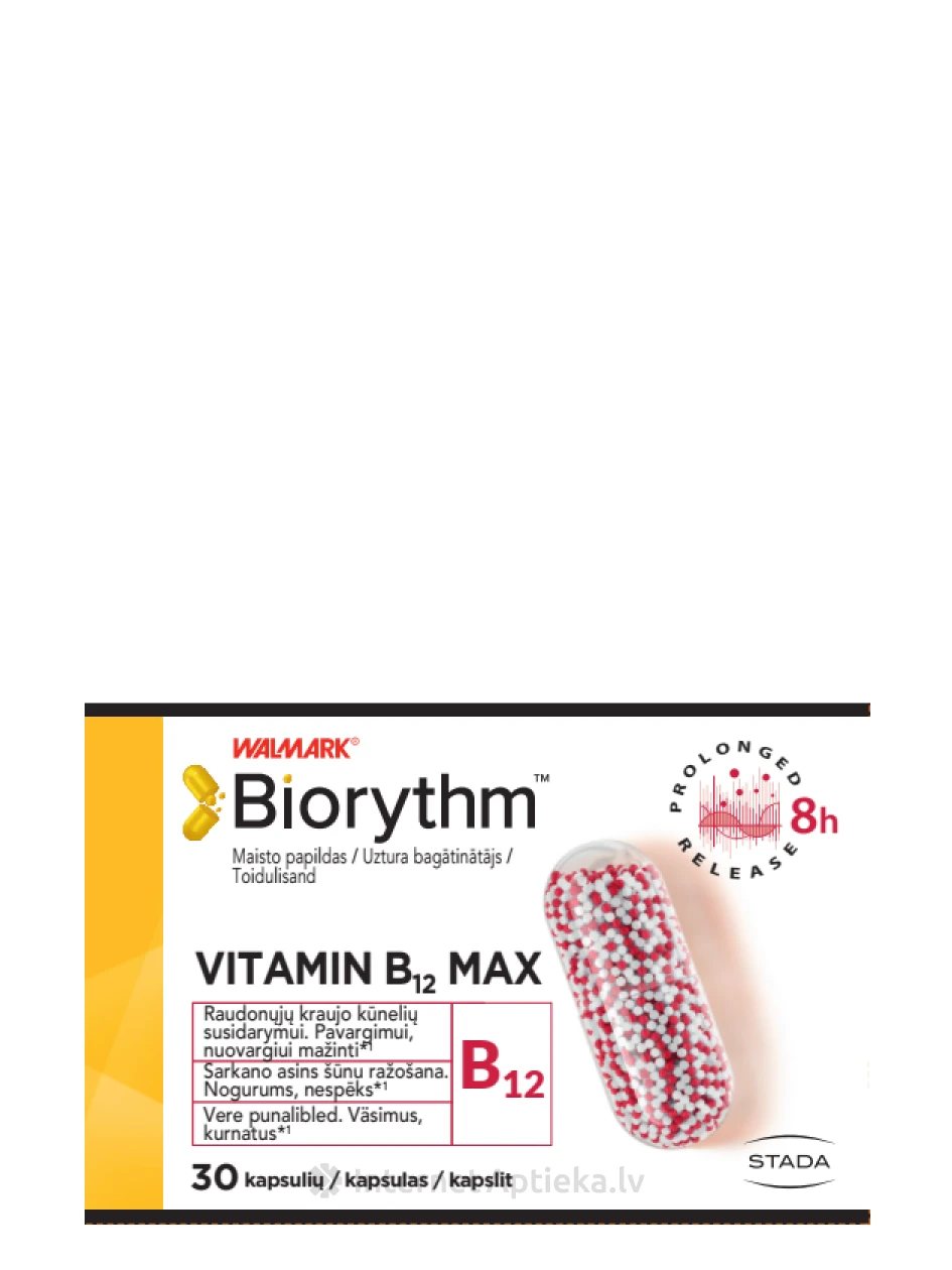 BIORYTHM VITAMIN B12 Max, 30 kapsild | internetaptieka.lv