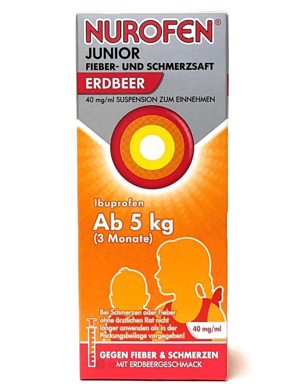 Nurofen 40 mg/ml суспензия для детей с клубничным вкусом, 100 мл | internetaptieka.lv