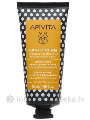 APIVITA intensyviai drėkinantis rankų kremas su turtinga tekstūra, hialurono rūgštimi ir medumi, 50 ml | internetaptieka.lv