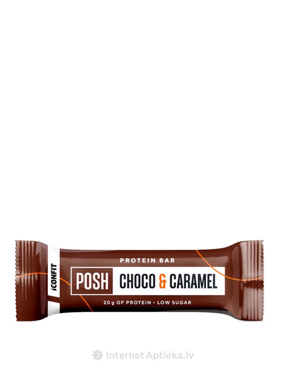 ICONFIT POSH Choco & Caramel Flavoured Протеиновый батончик, 55 г | internetaptieka.lv