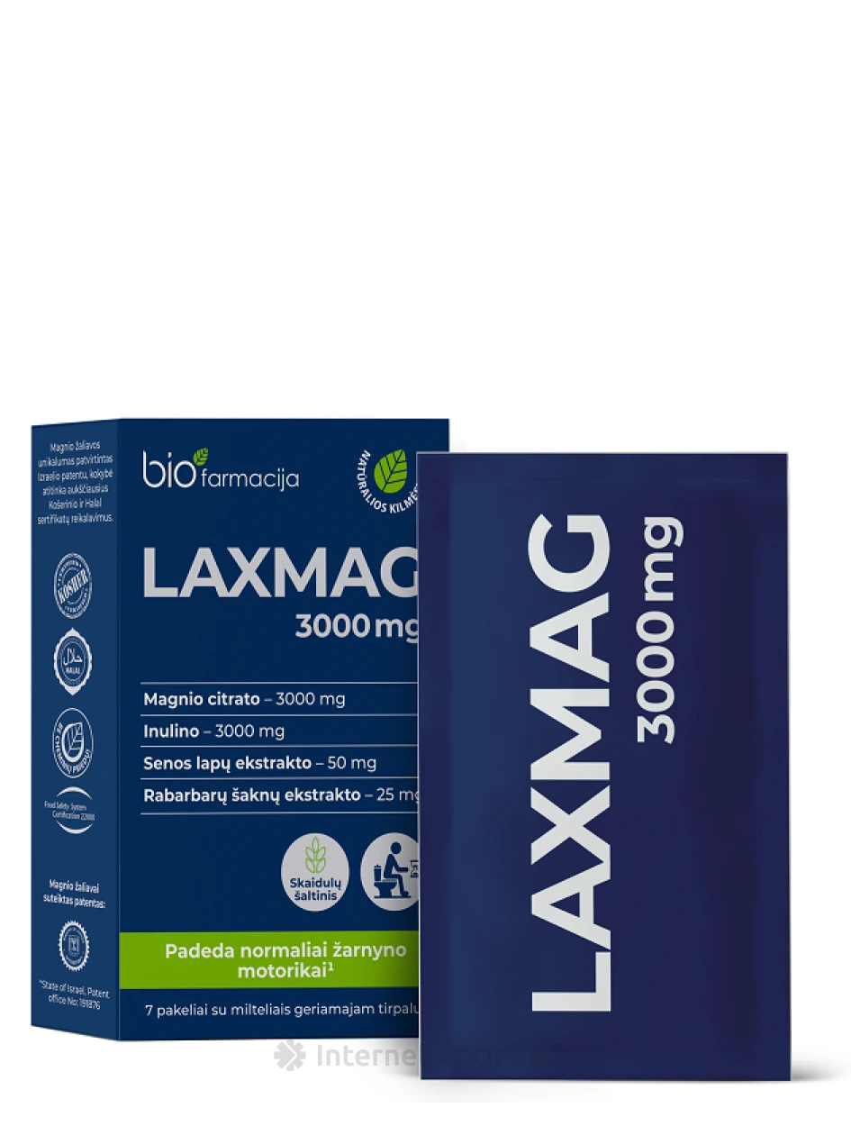 Biofarmacija Bio Laxmag 3000 mg, 7 paciņas | internetaptieka.lv