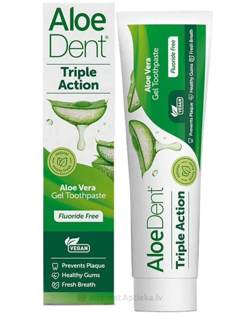 AloeDent Triple Action zobu pasta ar Aloe Vera (alveju), 100 ml | internetaptieka.lv