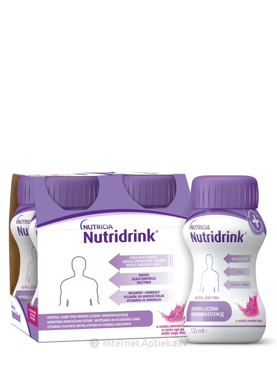Nutridrink Forest Fruits питательная смесь со вкусом лесных ягод, 4*125 мл | internetaptieka.lv