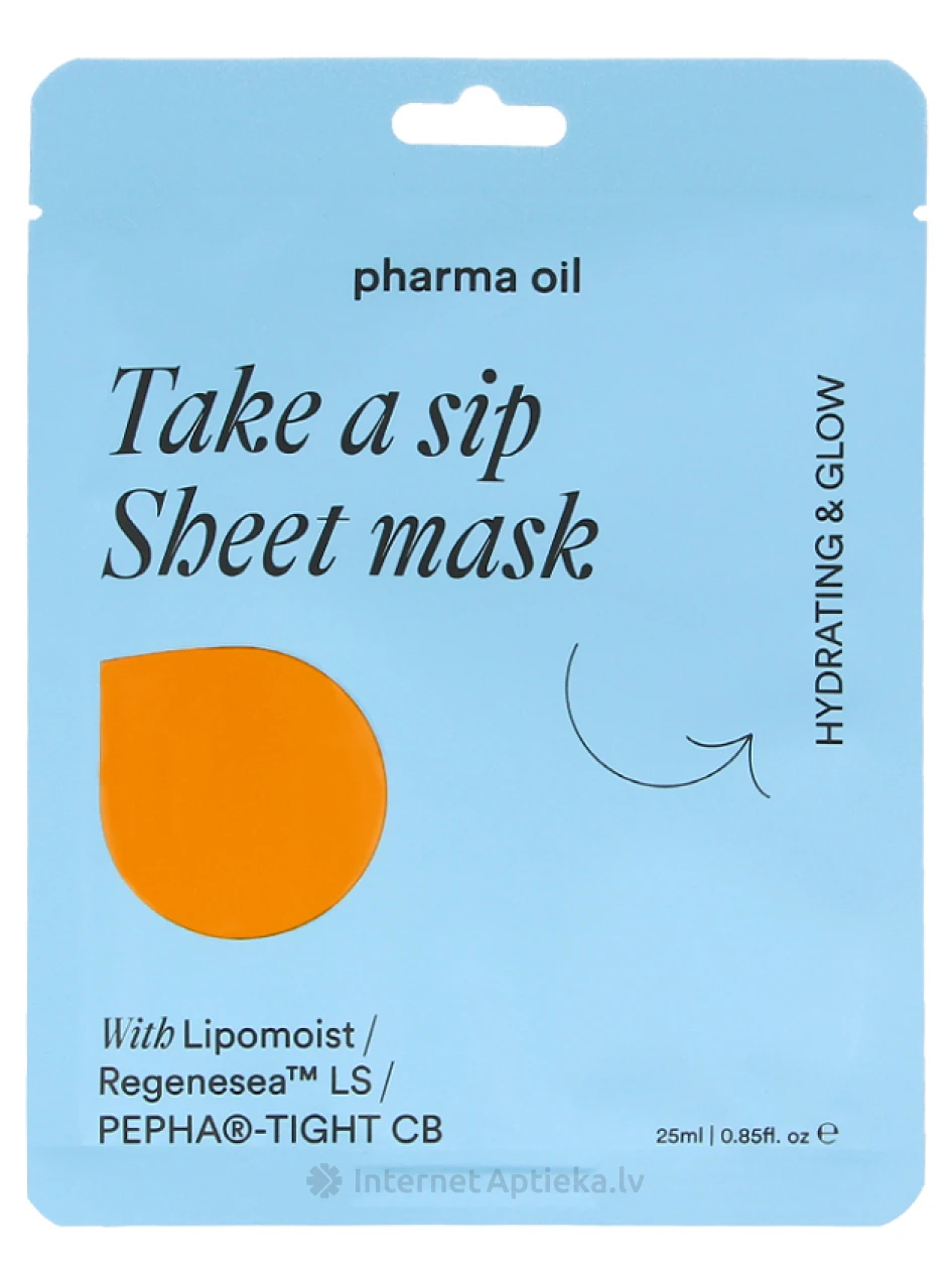 Pharma oil Lokšņu sejas maska Take a sip, 25 ml | internetaptieka.lv