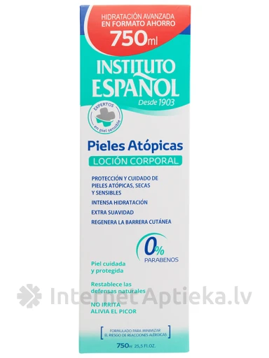 КРЕМ ДЛЯ ТЕЛА ДЛЯ ЗАЩИТЫ ЧУВСТВИТЕЛЬНОЙ КОЖИ INSTITUTO ESPANOL ATOPIC SKIN BODY LOTION, 750 МЛ | internetaptieka.lv