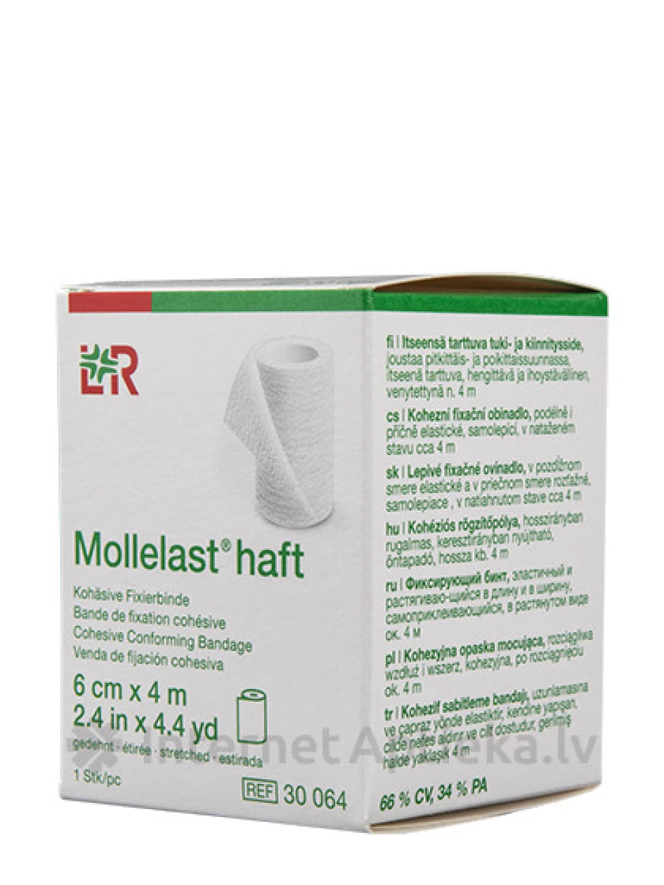 Mollelast haft saite 6 cm x 4 m, pašlīpoša, balta, 1 gb. | internetaptieka.lv