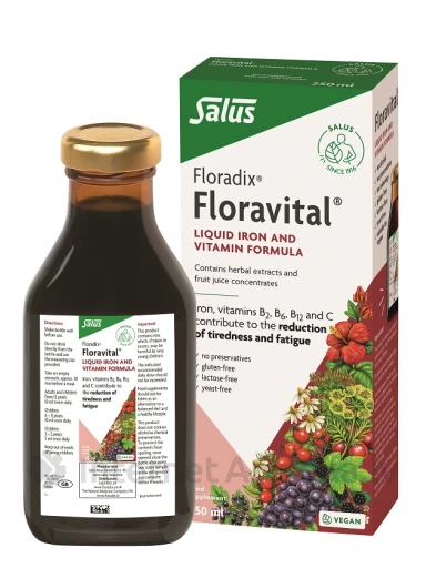 Floradix Dzelzs Floravital bez glutēna, 250 ml | internetaptieka.lv