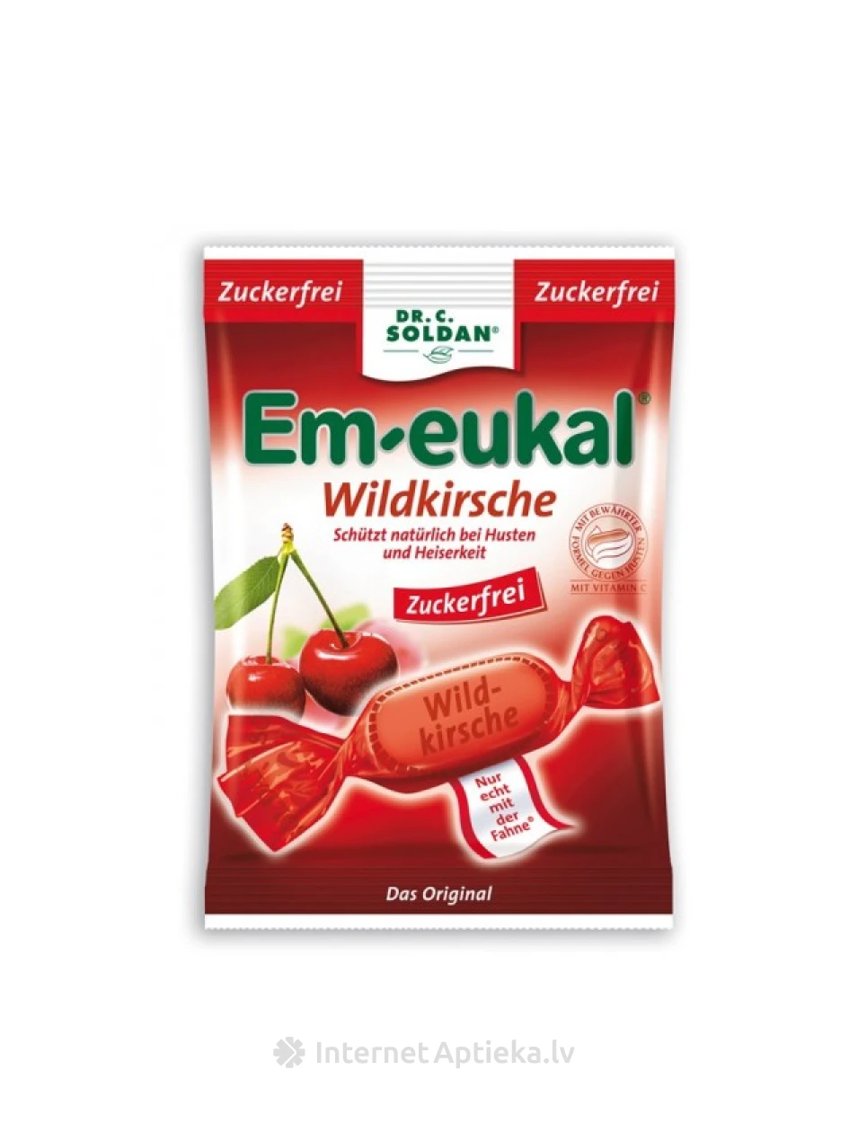 Em-Eukal Wildkirsche леденцы с витамином С, 75 г | internetaptieka.lv