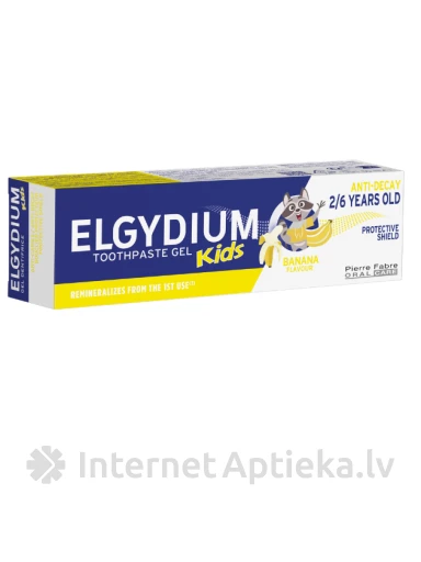 Elgydium Kids Zobu pasta bērniem 2-6 g.v., bananu, 50 ml | internetaptieka.lv