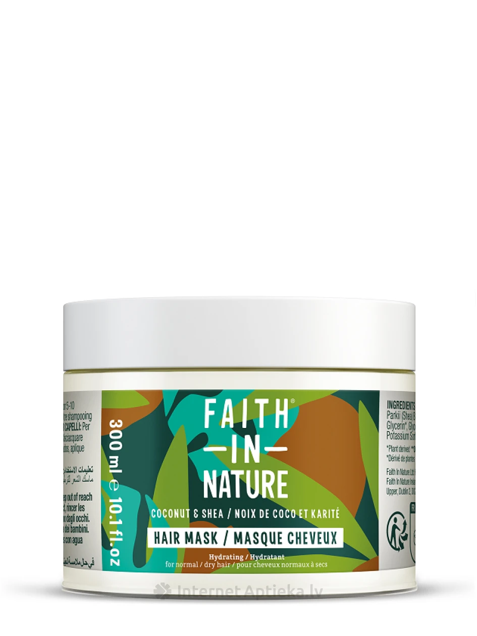 FAITH IN NATURE Coconut&Shea maska sausiem, normāliem matiem, 300 ml | internetaptieka.lv
