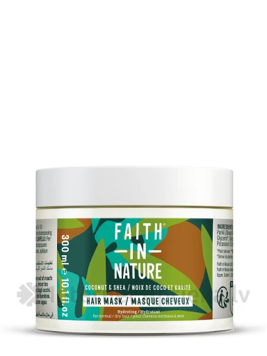 FAITH IN NATURE Coconut&Shea Увлажняющая маска для волос, 300 мл | internetaptieka.lv