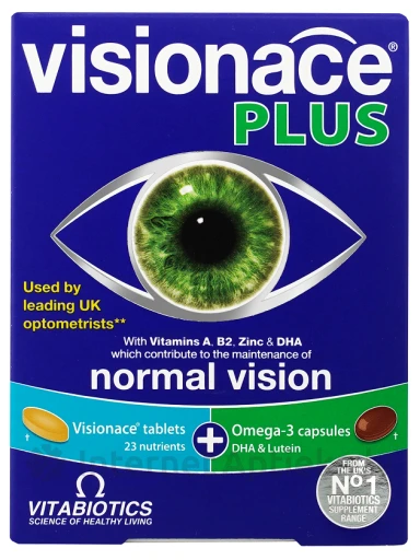 Vitabiotics visionace plus, 28 tabletes un 28 kapsulas | internetaptieka.lv