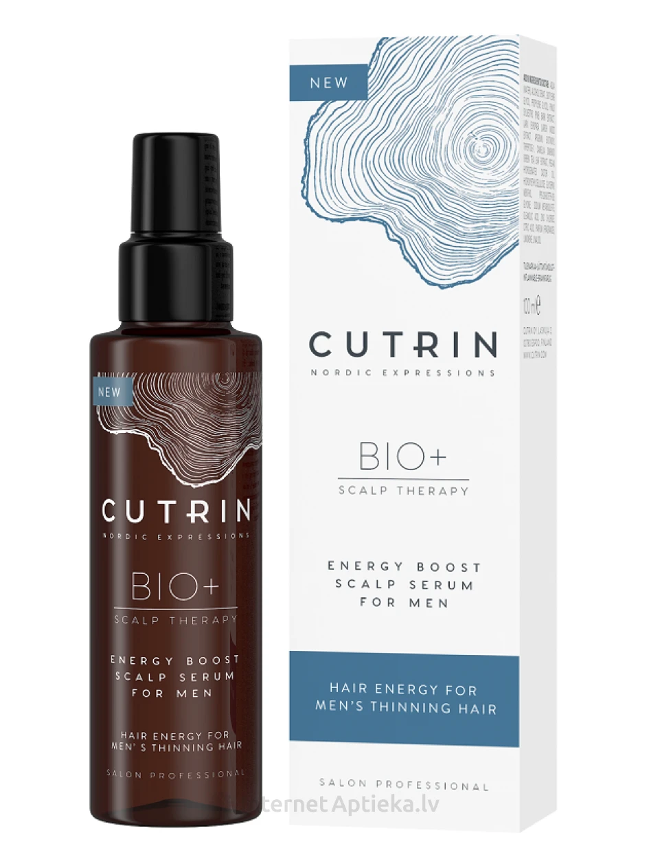 CUTRIN BIO+ Energy Boost galvas ādas serums vīriešiem, 100 ml | internetaptieka.lv