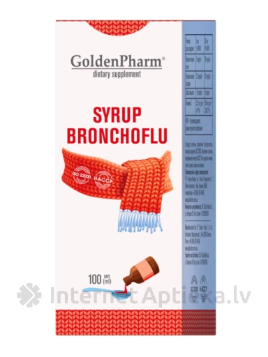 Golden Pharm Bronchoflu sīrups, 100 ml | internetaptieka.lv