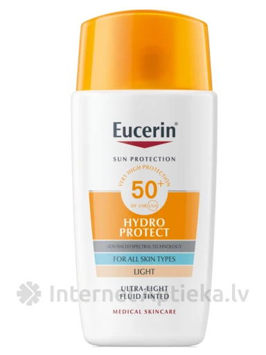 Eucerin® Sun Hydro Protect viegls fluīds ar toni sejas aizsardzībai SPF50+, 50 ml | internetaptieka.lv
