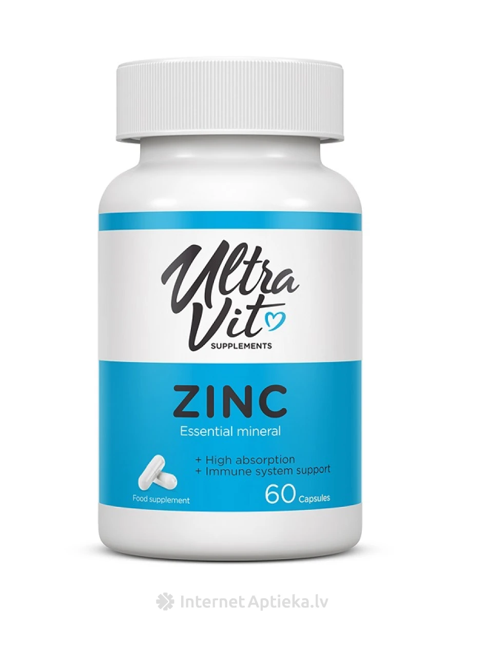 ULTRAVIT Zinc, 60 капсул | internetaptieka.lv