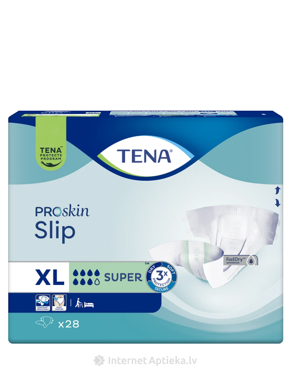 Tena Slip Super Extra Large подгузники, 28 шт. | internetaptieka.lv