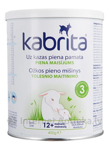 Kabrita 3 Sausais piena dzēriens uz kazas piena pamata 12 + mēn, 400 g | internetaptieka.lv