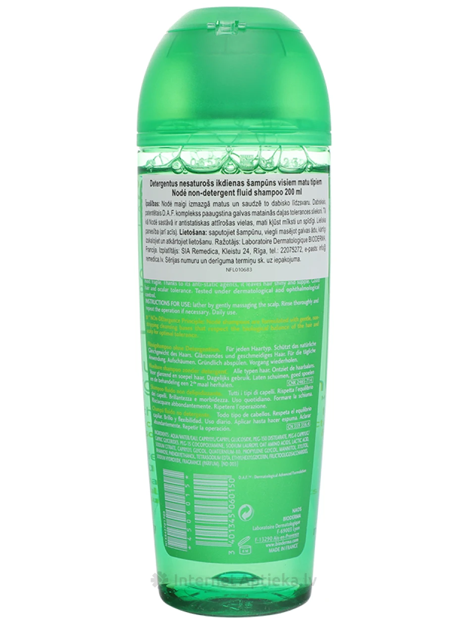 Bioderma Node Non-Detergent šampūns visiem matu tipiem, 200 ml | internetaptieka.lv